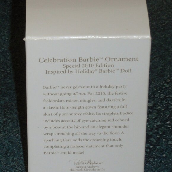 Hallmark "Celebration Barbie" Christmas Ornament 2010 Special Edition With Box - Picture 2 of 5